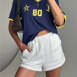 Princess polly mateo linen shorts in white